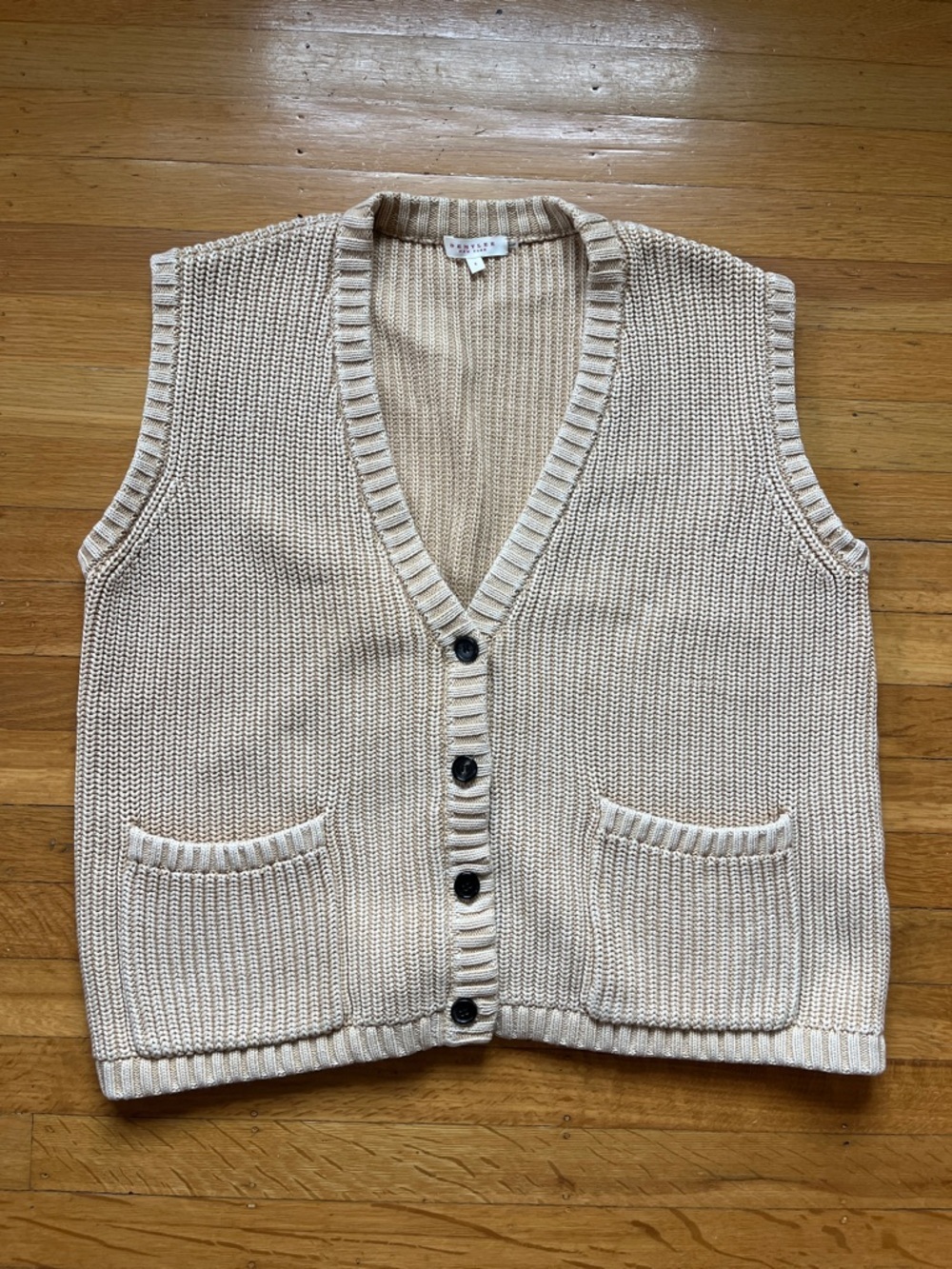 DEMY Lee eclectic grandpa sweater vest mustard yellow boxy oversized S M L y2K